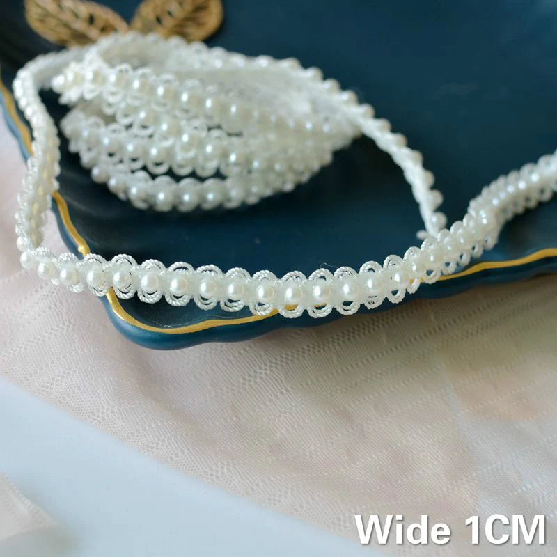 White DIY Hand-stitched Pearl Glitter Beads