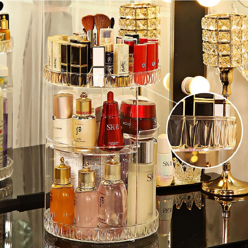 Transparent Rotation Make Up Cosmetic Organizer