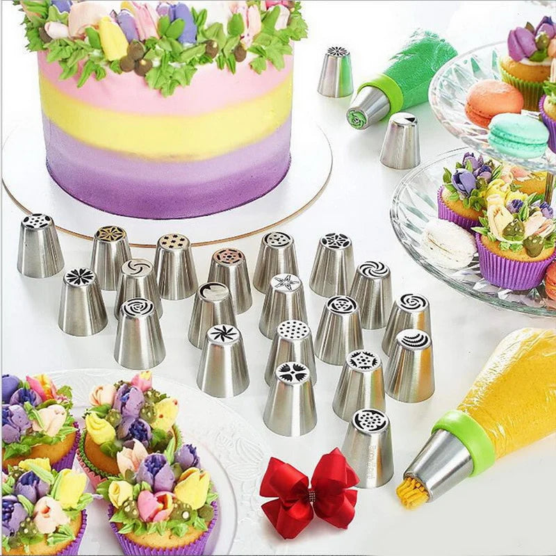 Stainless Steel Tulip Icing Piping, Flower Cream, Pastry Nozzles Bag Cupcake Decorating Tools