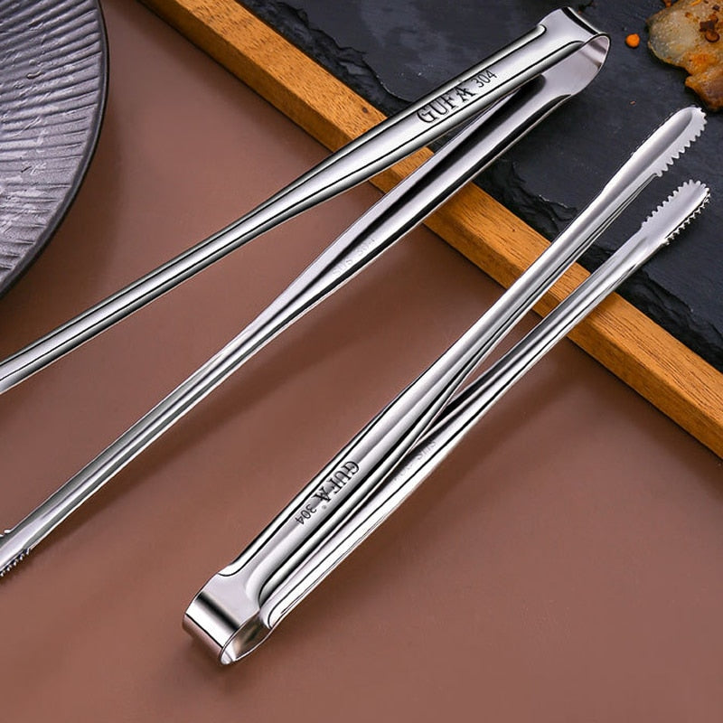 New Stainless Steel Grill Tongs Cooking Utensils