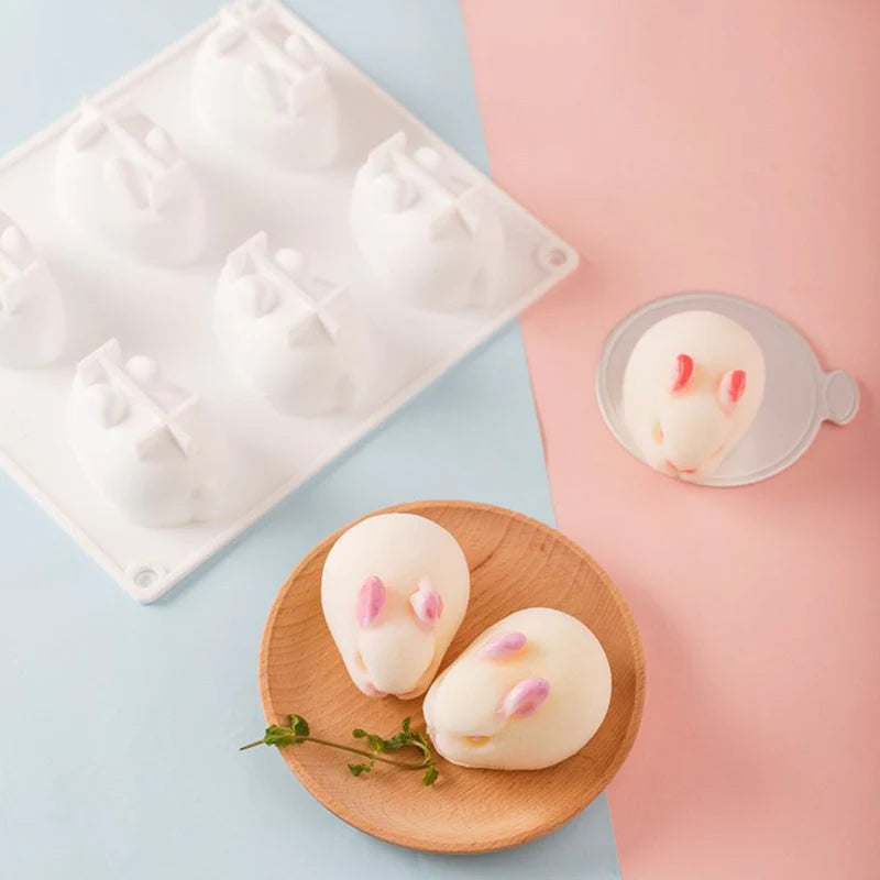 3D Creative Food Grade Silicone Rabbit Ice Cream Mold