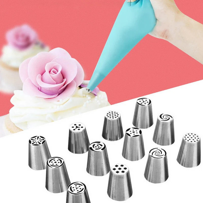 Stainless Steel Tulip Icing Piping, Flower Cream, Pastry Nozzles Bag Cupcake Decorating Tools