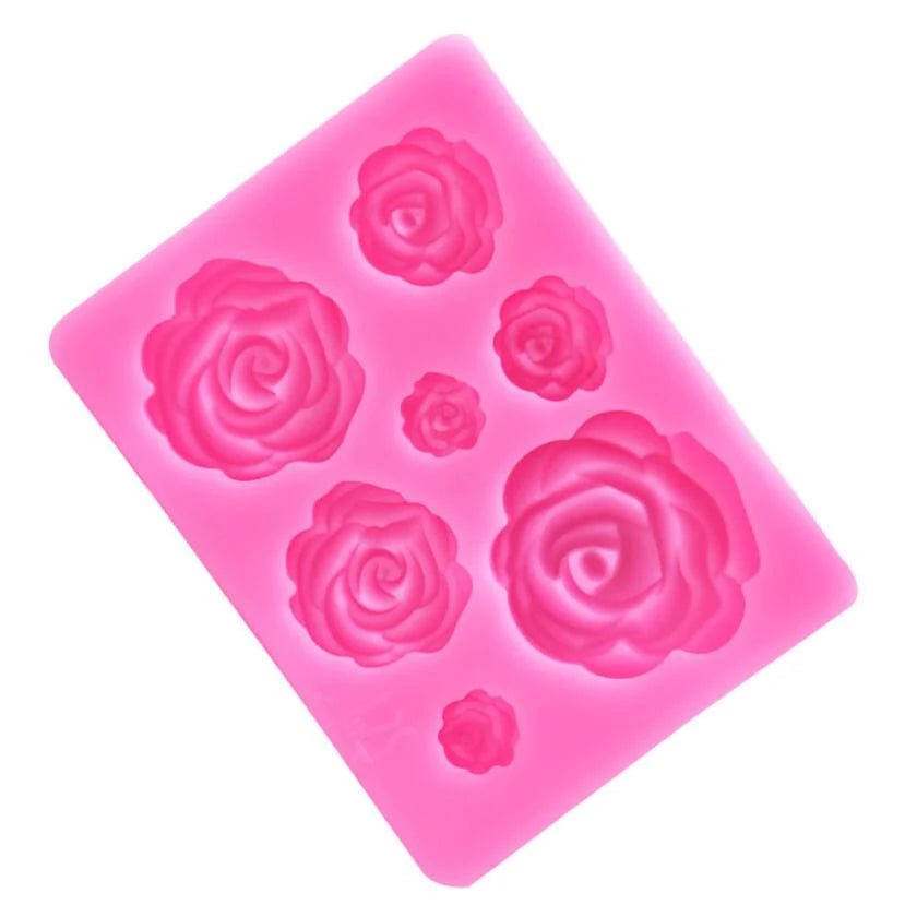 Rose Flower- Silicone Molds, Cupcake Topper Fondant, Cake Decorating Tool