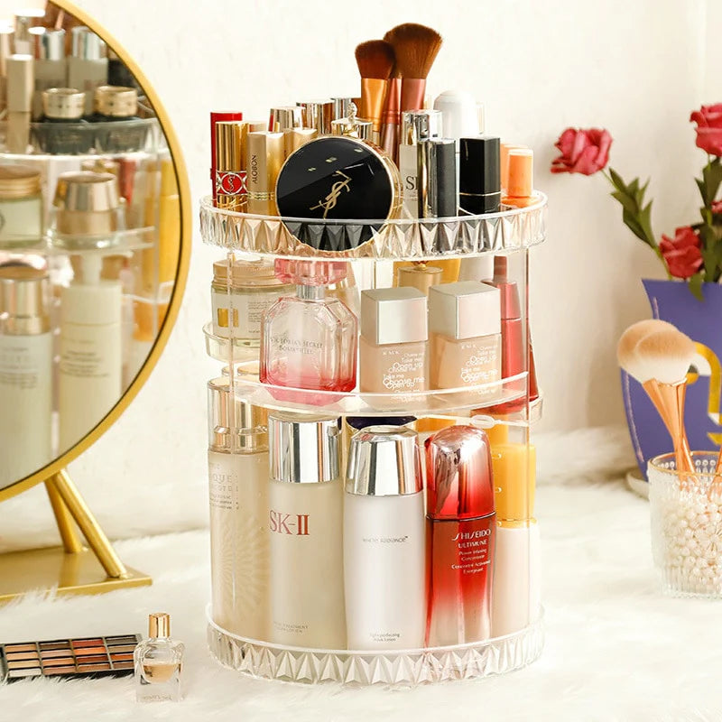 Transparent Rotation Make Up Cosmetic Organizer