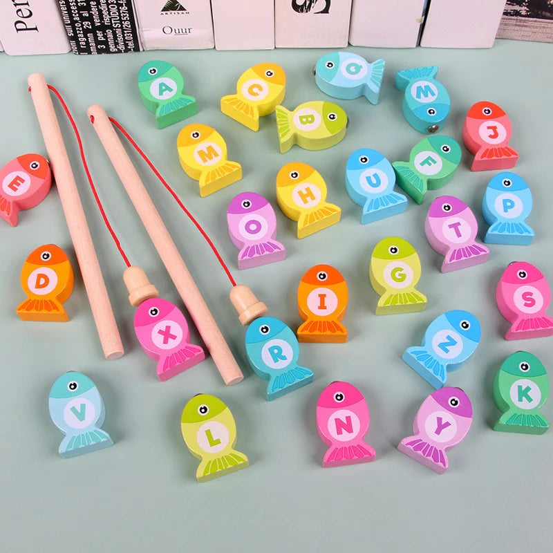 Baby Wooden Magnetic Fishing Toys