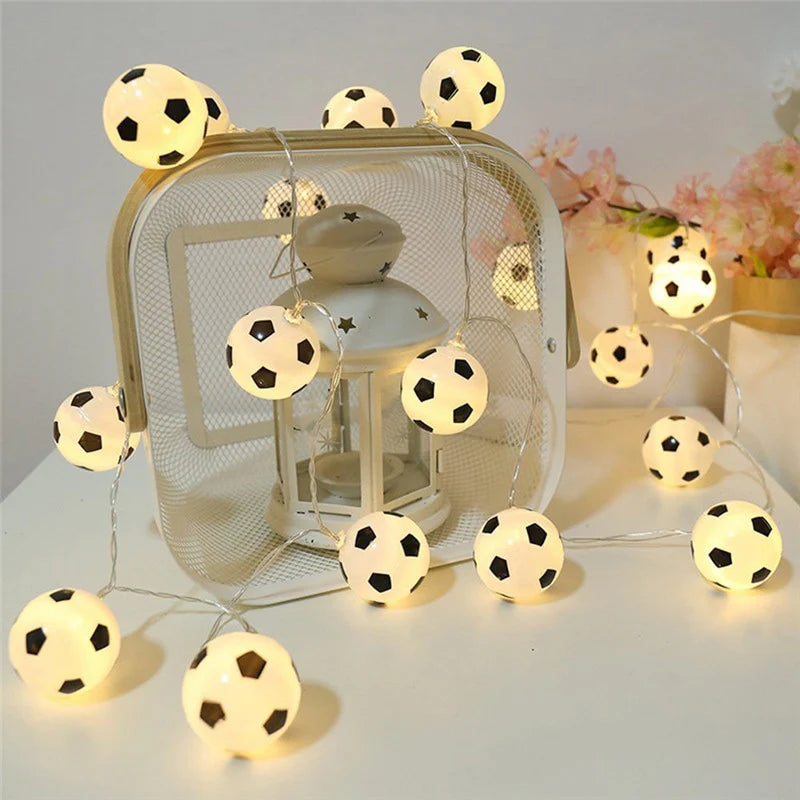 Soccer Balls String Lights - LED Football Garland