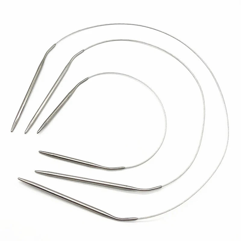 Stainless Steel- Sweater knitting, Ring Needles, Weaving Circular Needlework Kits