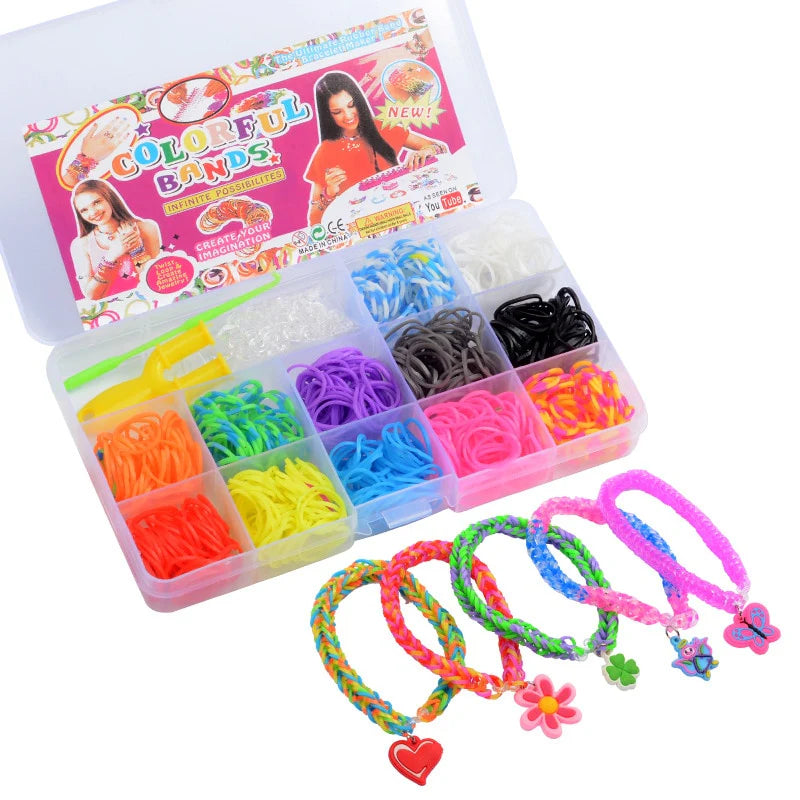 Rainbow Rubber Bands Weaving Set