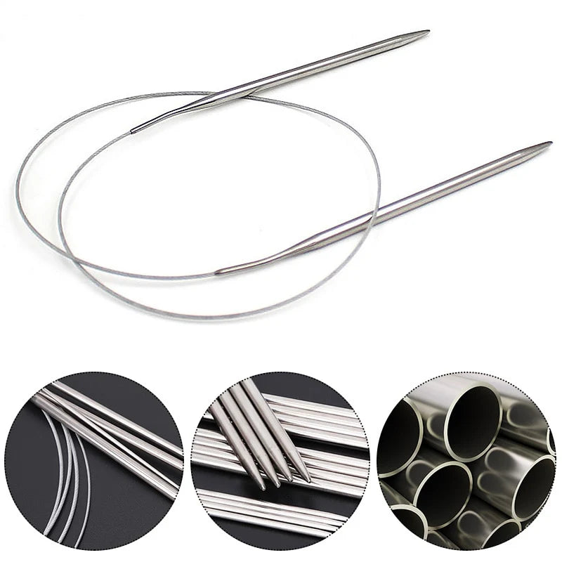 Stainless Steel- Sweater knitting, Ring Needles, Weaving Circular Needlework Kits