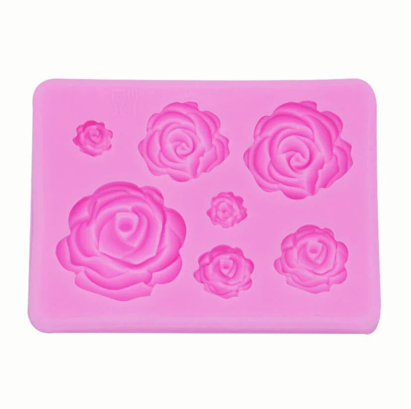 Rose Flower- Silicone Molds, Cupcake Topper Fondant, Cake Decorating Tool