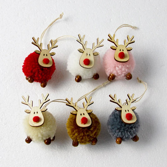 Cute Cloth Plush Deer Pendant Christmas Tree Decor