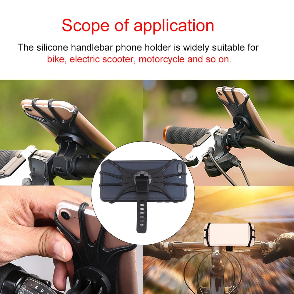 Electric Scooter Accessories, Portable, Durable, GPS Rotation, Easy Installation, Silicone Handlebar Phone Rack