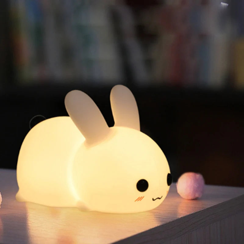 Silicone Jade Rabbit Led Night Light Kids Toy