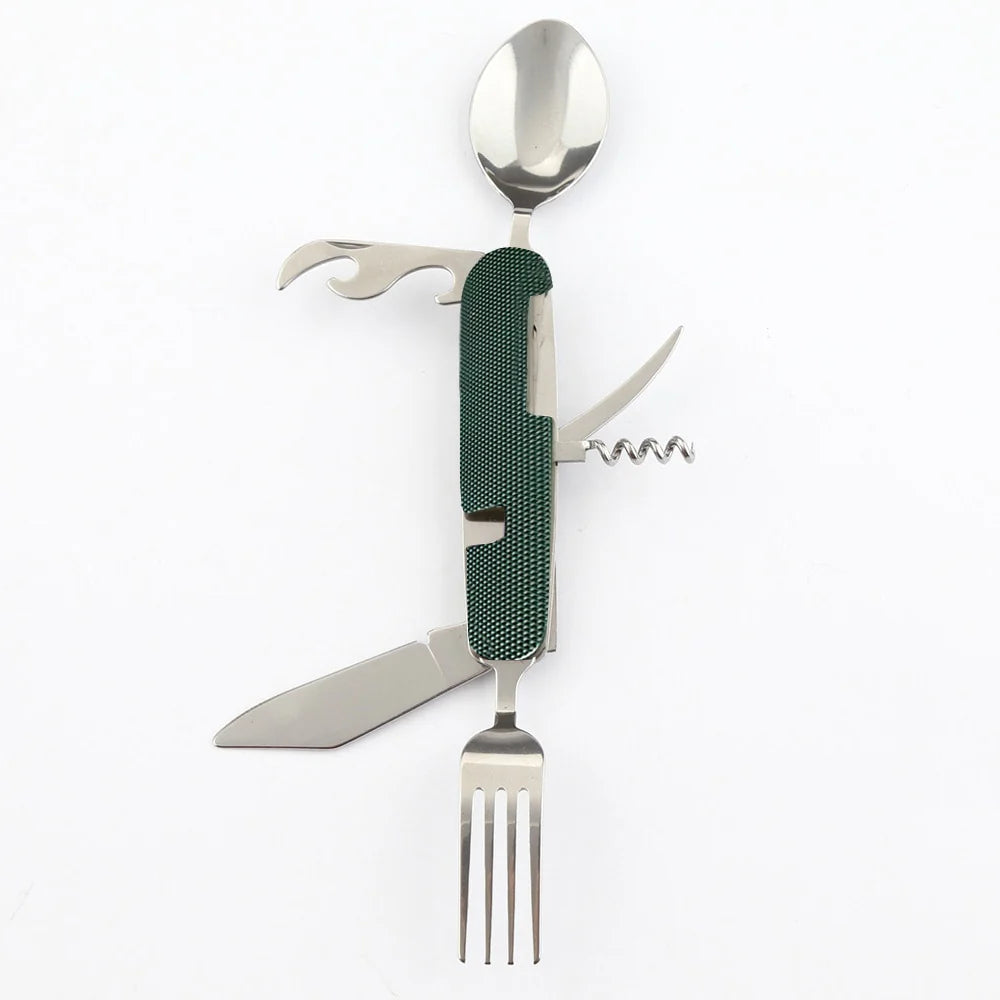 Portable Spoon Fold Spork, Fork Flatware Knife, Cutlery Multitool