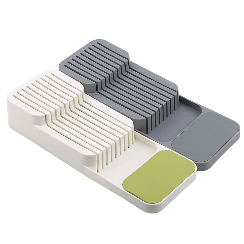 Knife Block Holder Plastic Cutlery Drawer Organizer