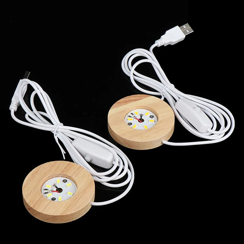 Wood Light Base Rechargeable Remote Control Wooden LED Light