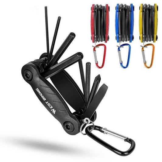 Multifunction Bicycle Repair Chrome Plated Steel Folding Hex Key Set