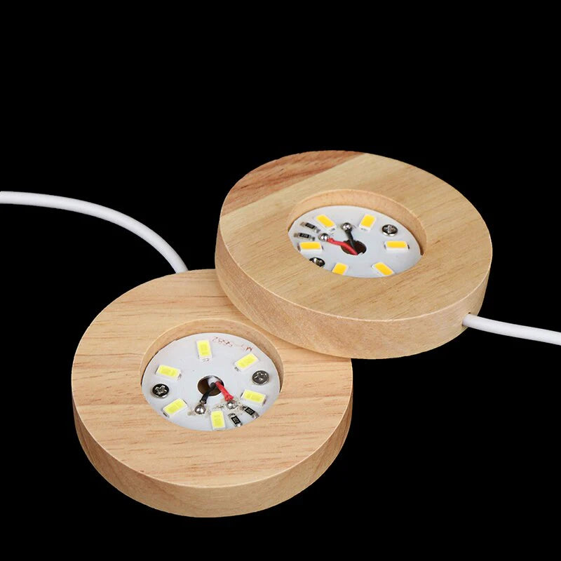 Wood Light Base Rechargeable Remote Control Wooden LED Light