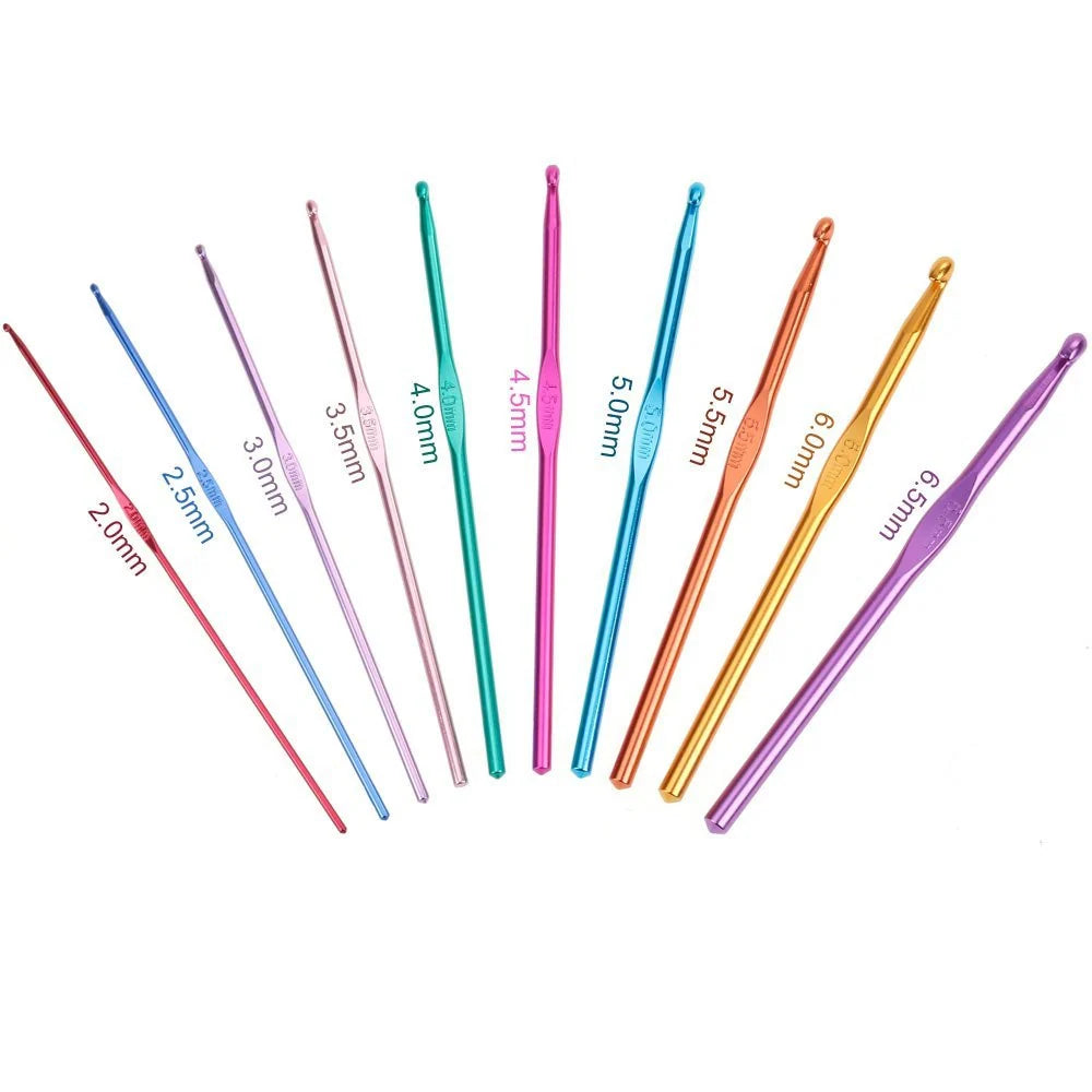 Knitting Needles Set- Crochet Hooks, Weave Sewing, Gauge Scissors, Stitch Holders Tools