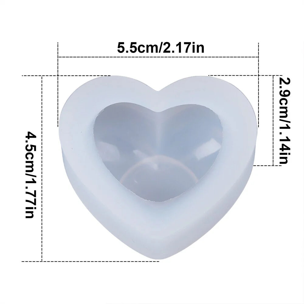 3D- Love Heart Silicone, Aroma Plaster Candle Mold For Cake Decoration