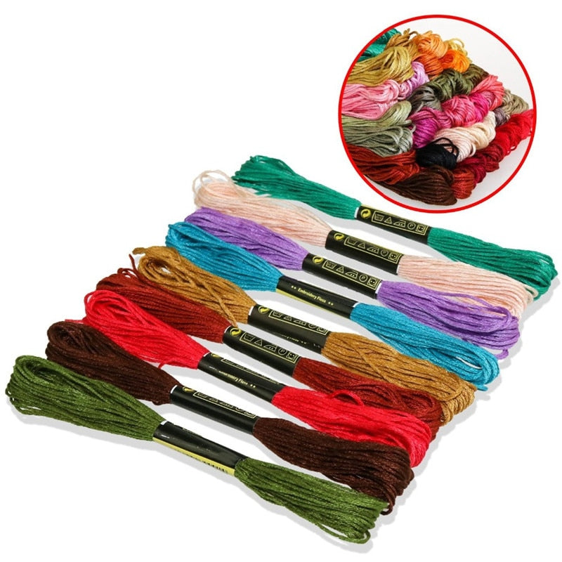 100 color Multicolor Embroidery Thread Cross Stitch Floss Threads Cotton Sewing Skeins Skein Kit