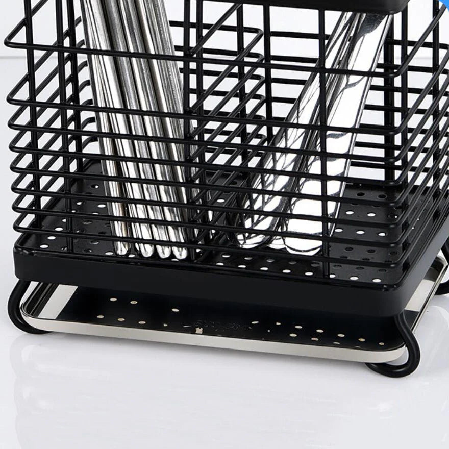 Stainless Steel Chopsticks Spoon Fork Cutlery Drying Hook Rack