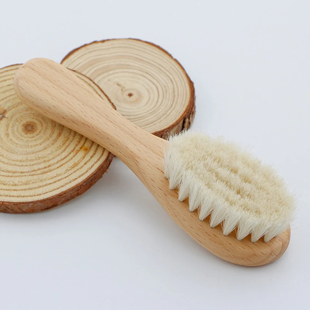 Wooden Handle- Comb Head Massager, Hair Brush For Baby