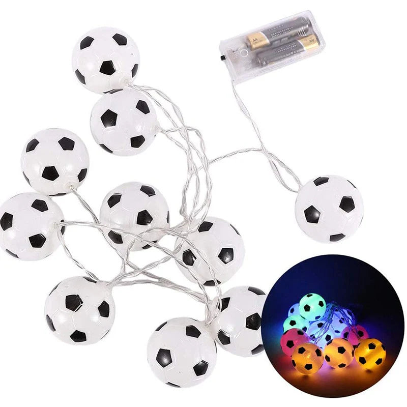 Soccer Balls String Lights - LED Football Garland