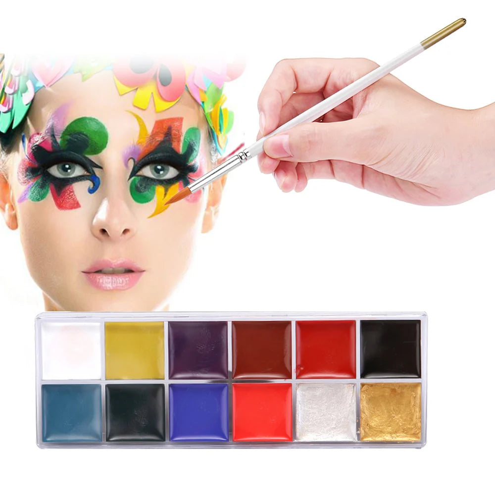 Solid Oily Face Paint Pigment Greasepaint Kit