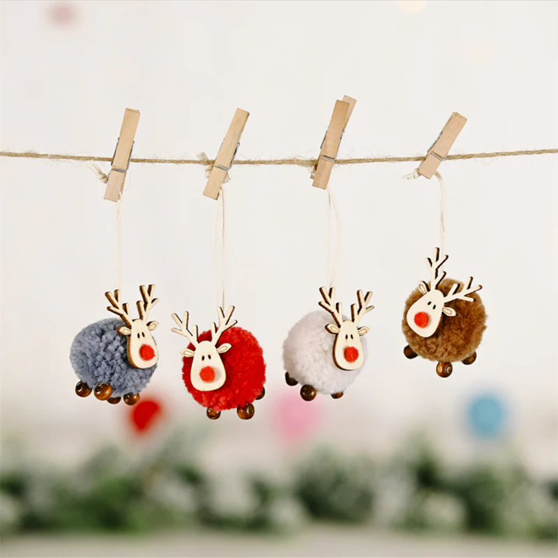 Cute Cloth Plush Deer Pendant Christmas Tree Decor