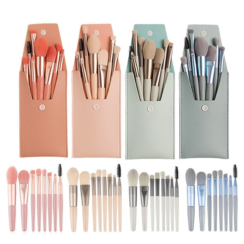 Mini Travel Women Unicorn Makeup Brush Set