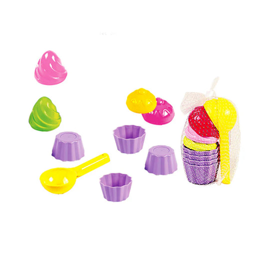 9 Pcs/set Baby Beach Sand, Spoon Ice Cream Cake Mould Mold Beach Toys Kits Funny Kawaii Educational Gifts for Kids / Children