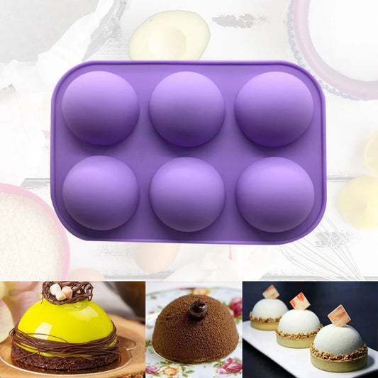 Silicone Soap- Molds, Cake Decorating Pudding Jelly Chocolate Ball Shape Biscuit Tool