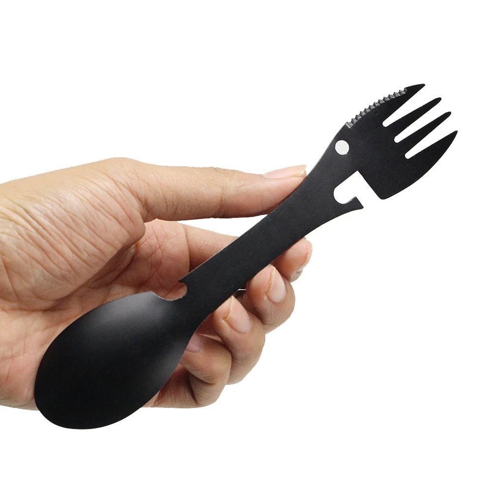 Outdoor Camping Stainless Steel Multi Function Spoon Fork