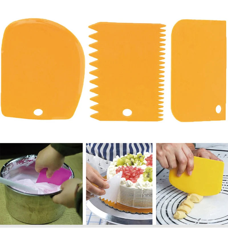 3PCs/Set Silicone Spatula Pastry, Dough, Cake Slicer - Baking Scraper