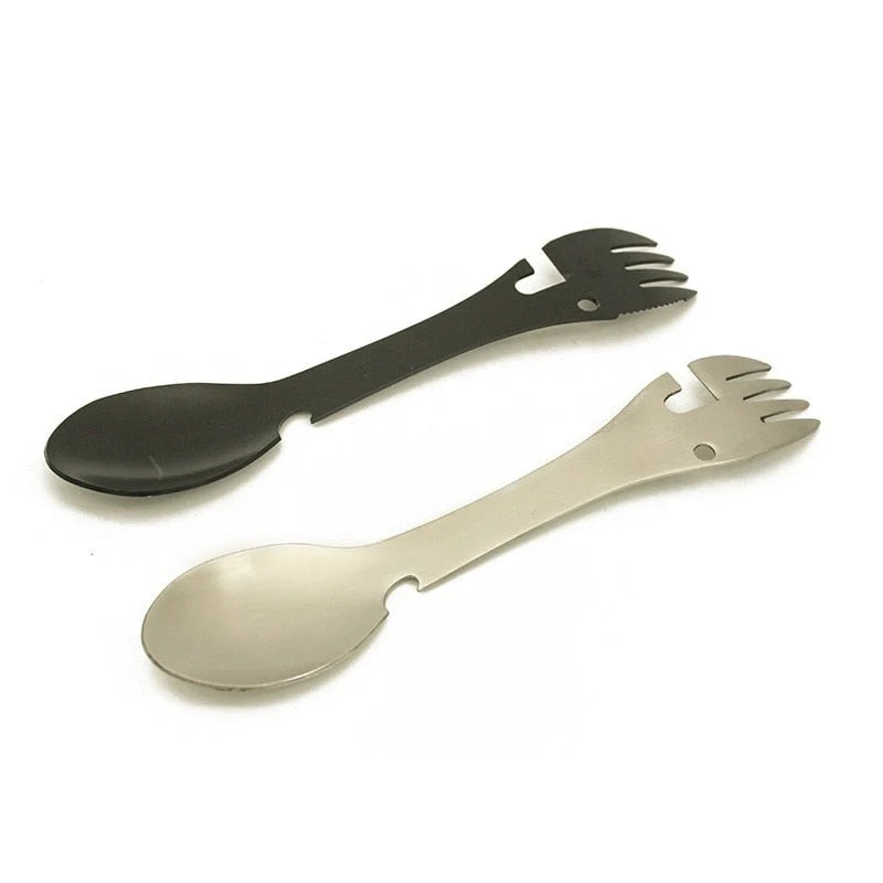 Outdoor Camping Stainless Steel Multi Function Spoon Fork