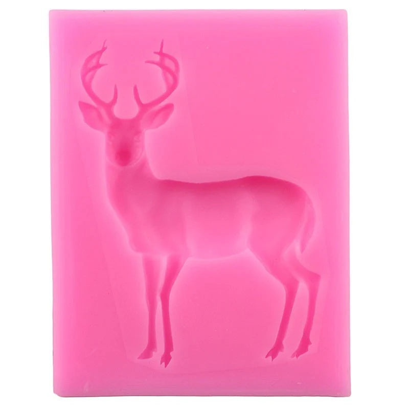 3D Deer Silicone Mold Polymer Clay Candy Chocolate Cookie Baking Cupcake Topper Fondant