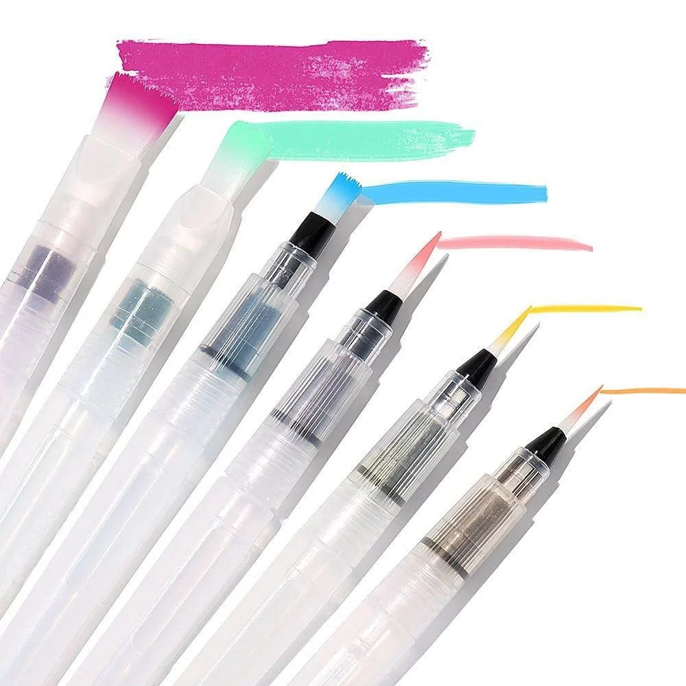 Refillable Water Brush Ink Pen for Water Color Calligraphy Drawing Painting Illustration Pen Small Middle Large Different Size