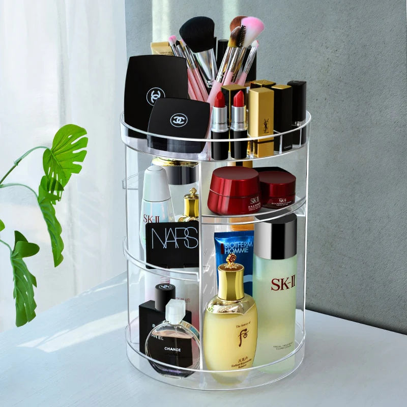 Transparent Rotation Make Up Cosmetic Organizer