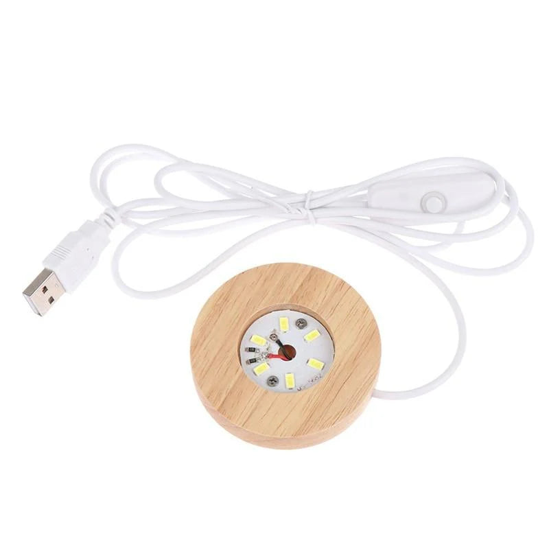 Wood Light Base Rechargeable Remote Control Wooden LED Light