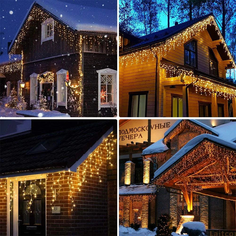 Waterproof Christmas Outdoor Icicle String Lights for Garden