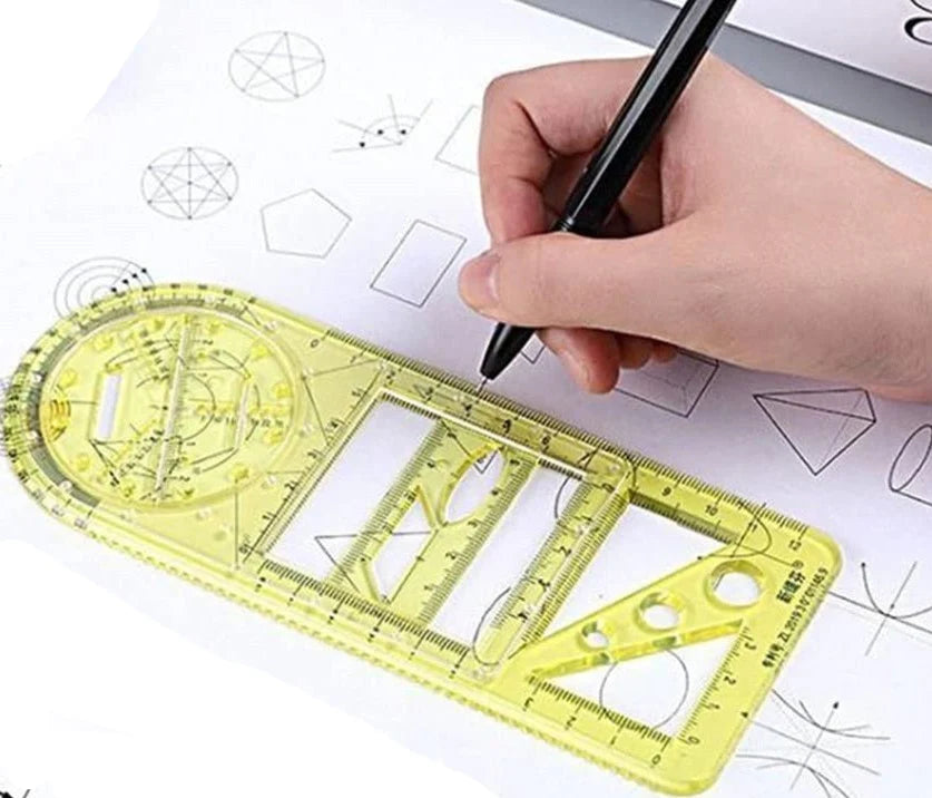 Multifunction Rotatable Drawing Template Ruler