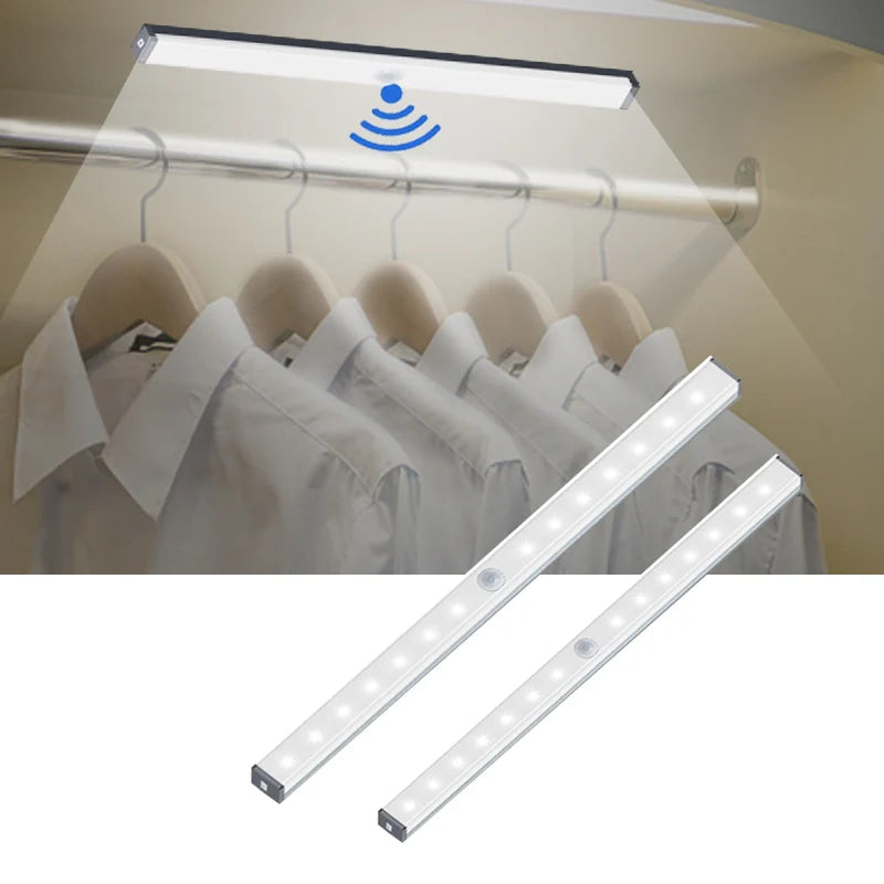 LED USB Charging Cabinet Light Magnetic Strip Closet Light Night Lamp With Motion Sensor For Kitchen Bedroom Home Lighting