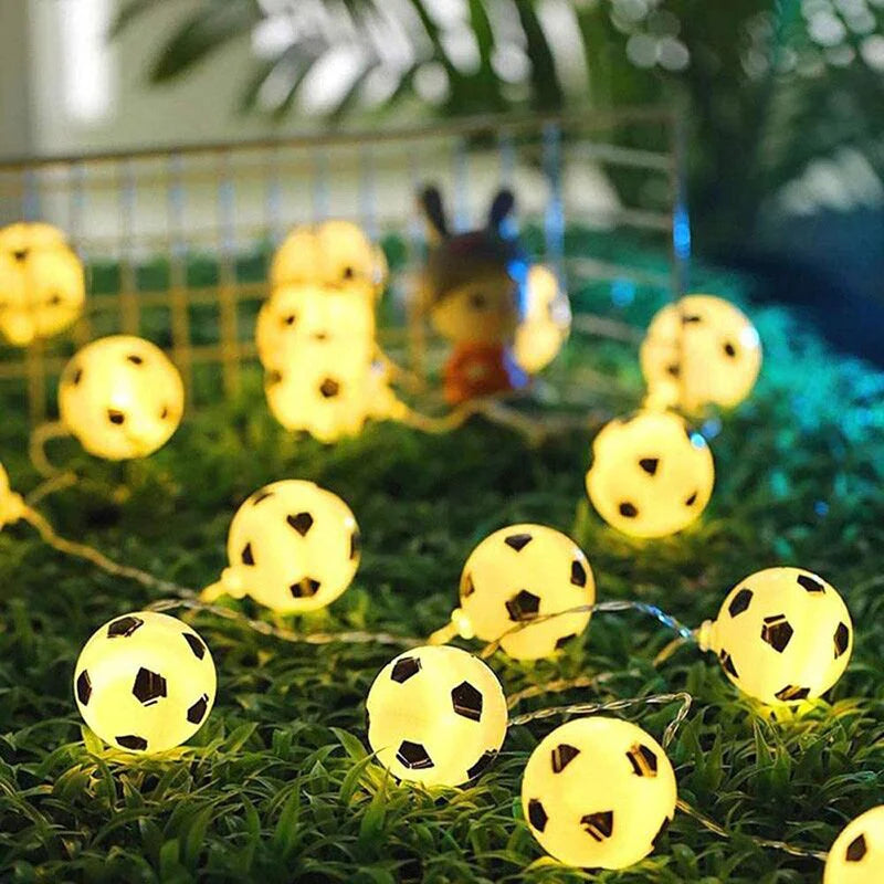 Soccer Balls String Lights - LED Football Garland