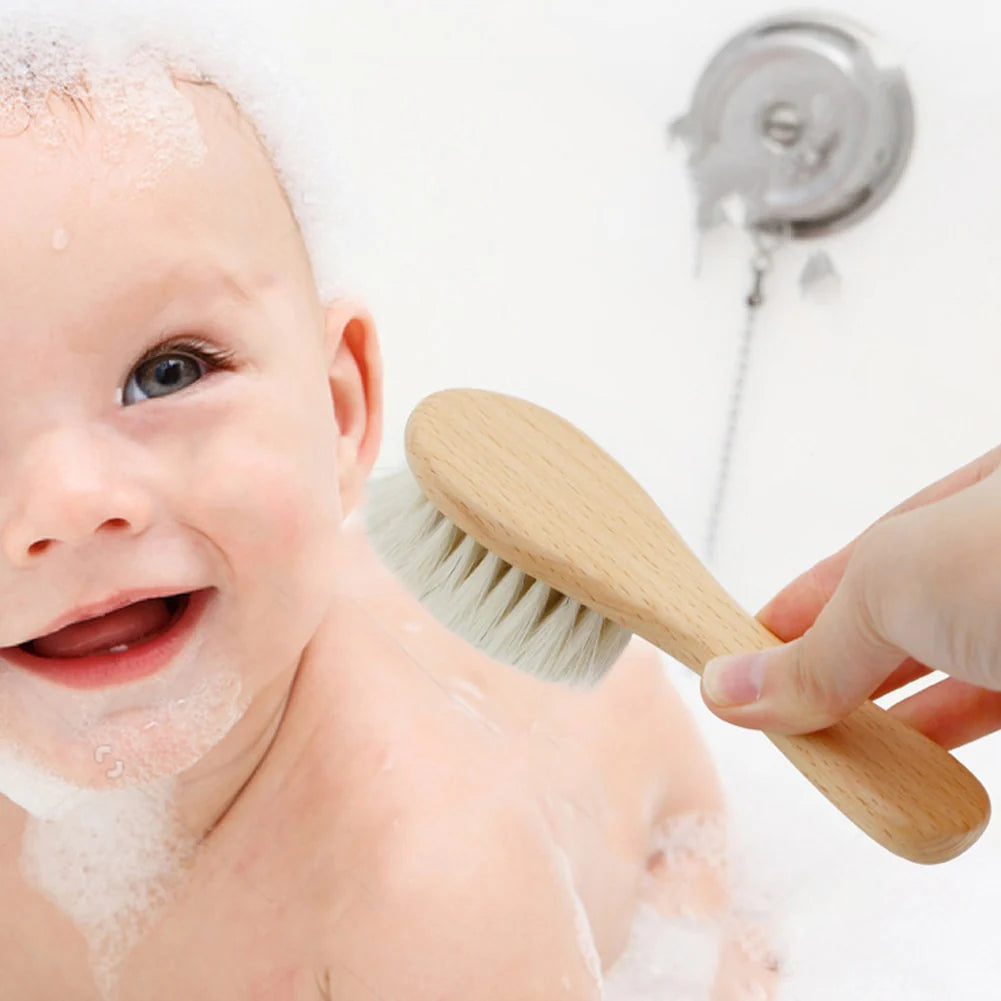 Natural Wool Baby Wooden Brush Comb
