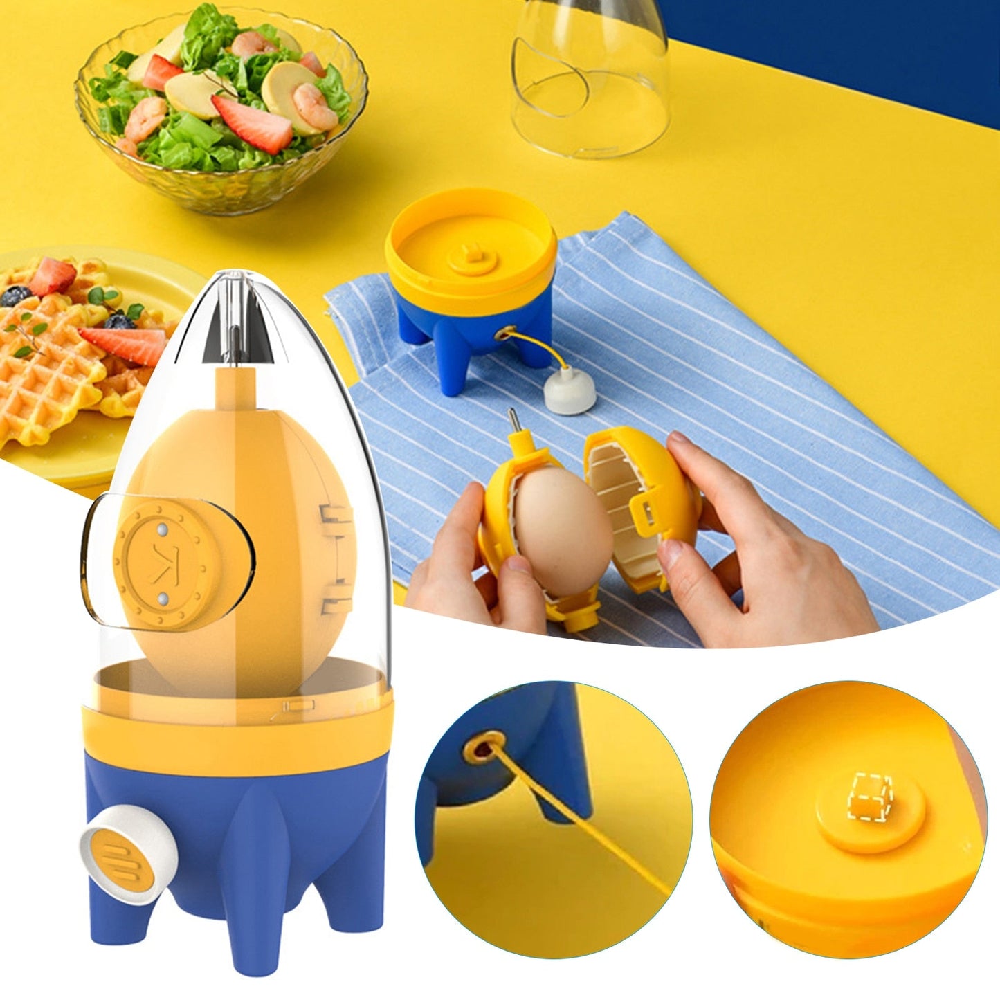 Manual Egg Puller Scrambler, Household Yolk Mixer