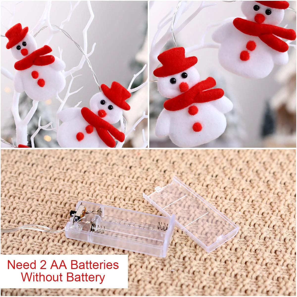 Snowman Christmas LED Garland String Lights