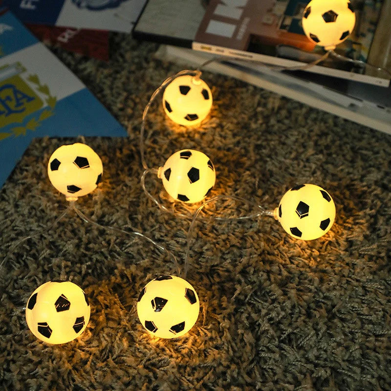 Soccer Balls String Lights - LED Football Garland