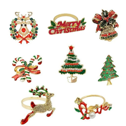 Christmas Napkin Rings Set