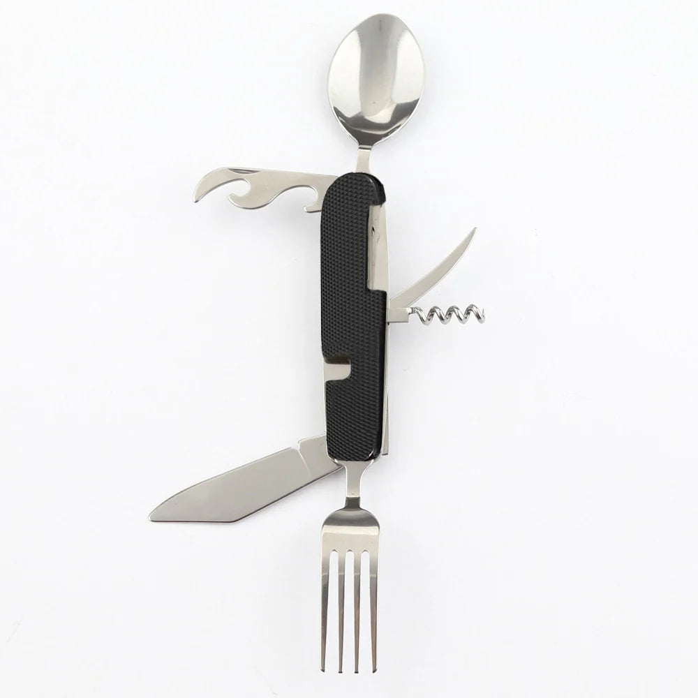 Portable Spoon Fold Spork, Fork Flatware Knife, Cutlery Multitool